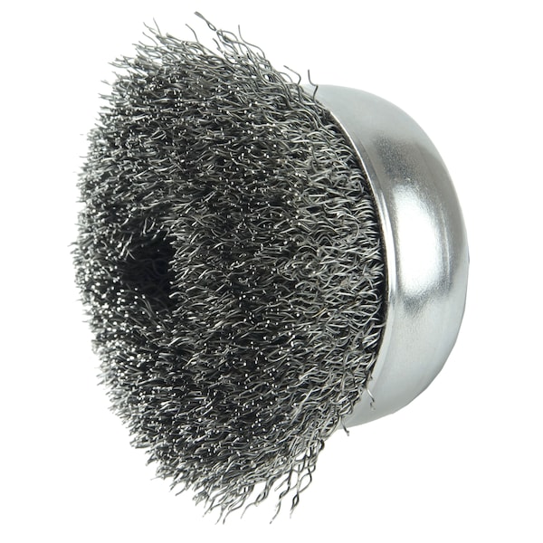 3 Crimped Wire Cup Brush .014 Steel Fill 5/8-11 UNC Nut